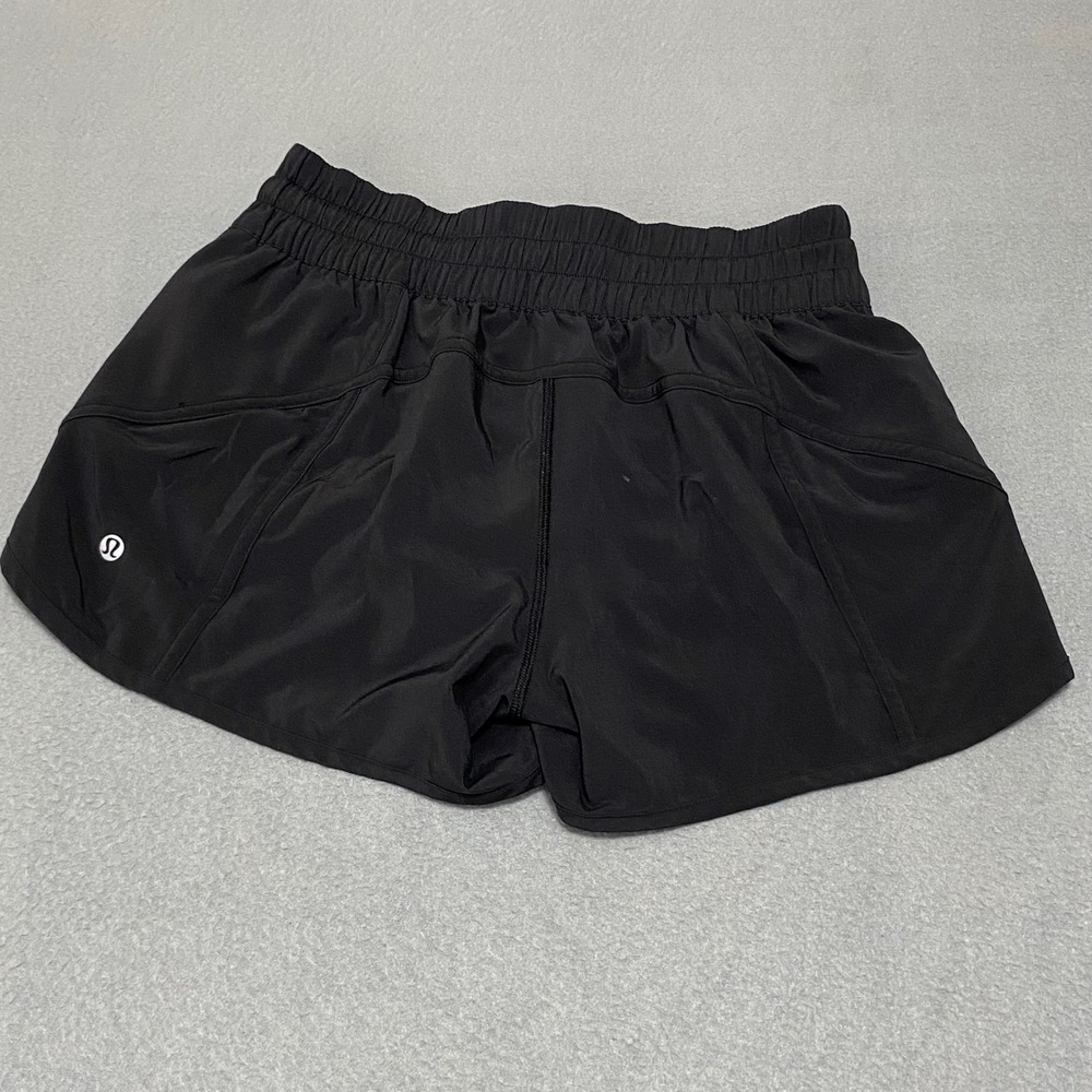 Lululemon Tracker Short V 4 Black Athletic Running Shorts Womens Size 8